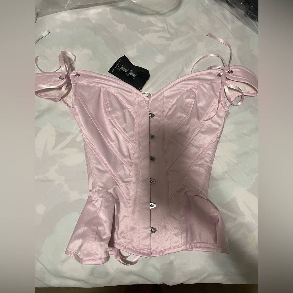 Pale pink sleeves corset